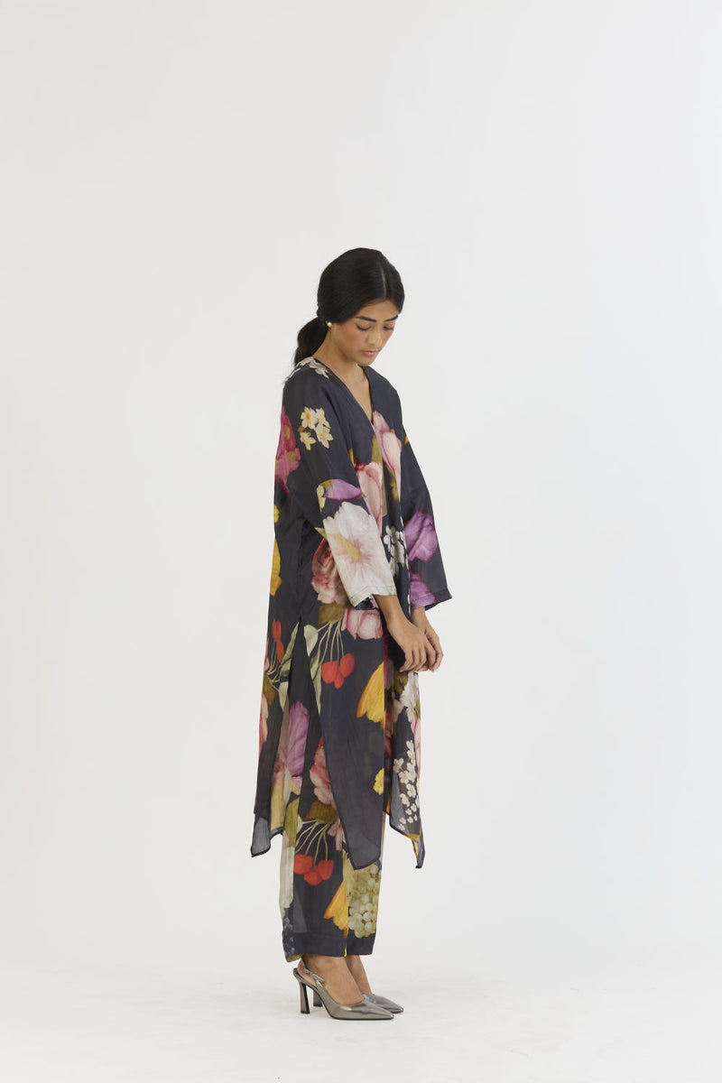 GLORY BLACK SILK KAFTAN SET silk by Yam for women in Singapore