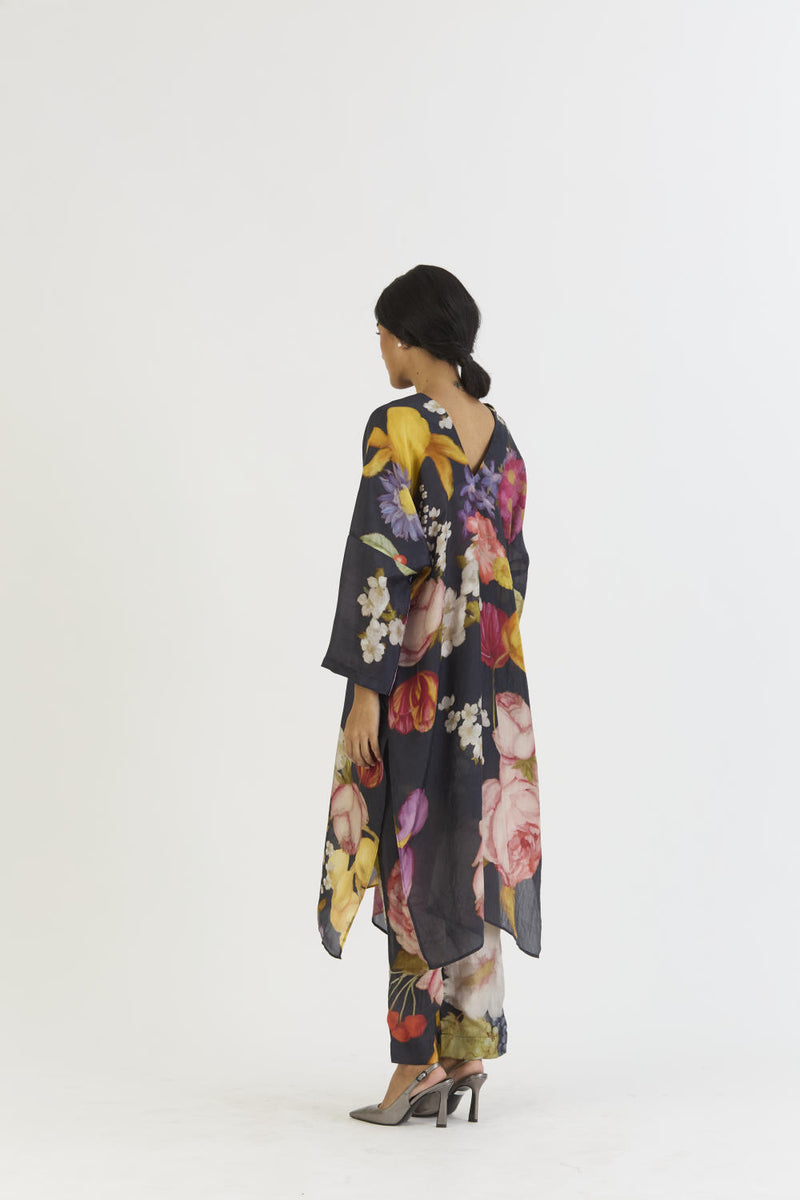 GLORY BLACK SILK KAFTAN SET silk by Yam for women in Singapore