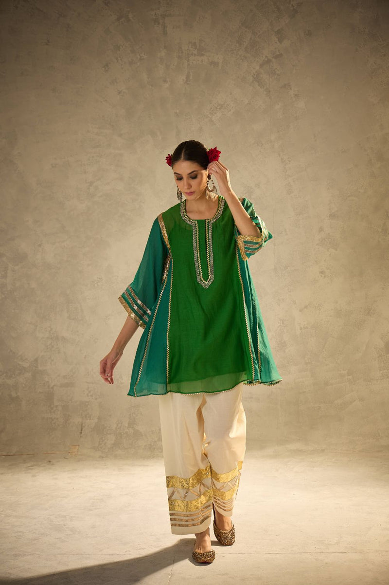 Gota Set 3 chanderi by AAVIDI in green color for women in Singapore