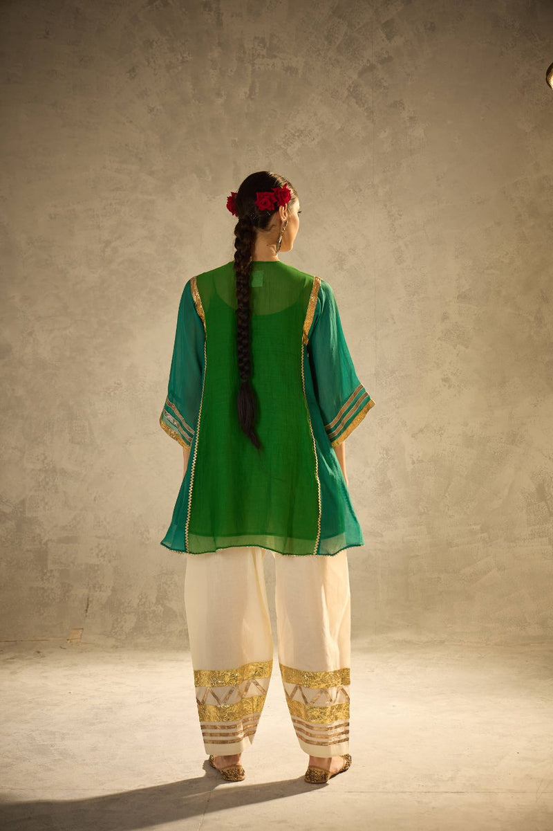 Gota Set 3 chanderi by AAVIDI in green color for women in Singapore