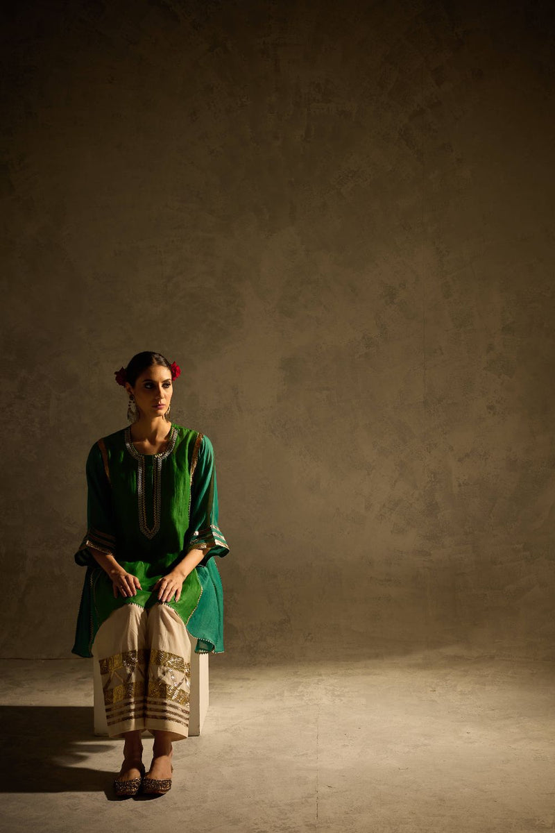 Gota Set 3 chanderi by AAVIDI in green color for women in Singapore