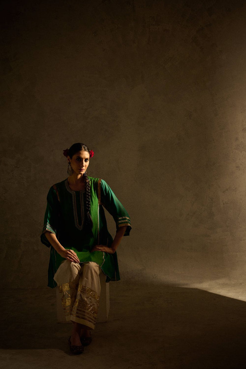 Gota Set 3 chanderi by AAVIDI in green color for women in Singapore