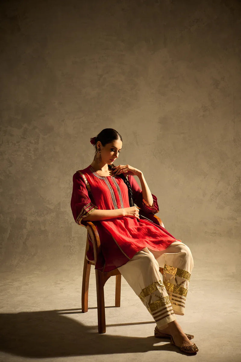 Gota Set 5 chanderi by AAVIDI in multi color for women in Singapore