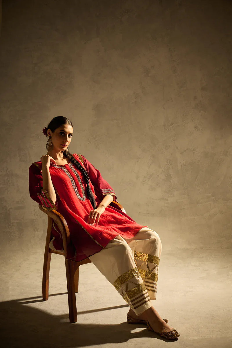 Gota Set 5 chanderi by AAVIDI in multi color for women in Singapore