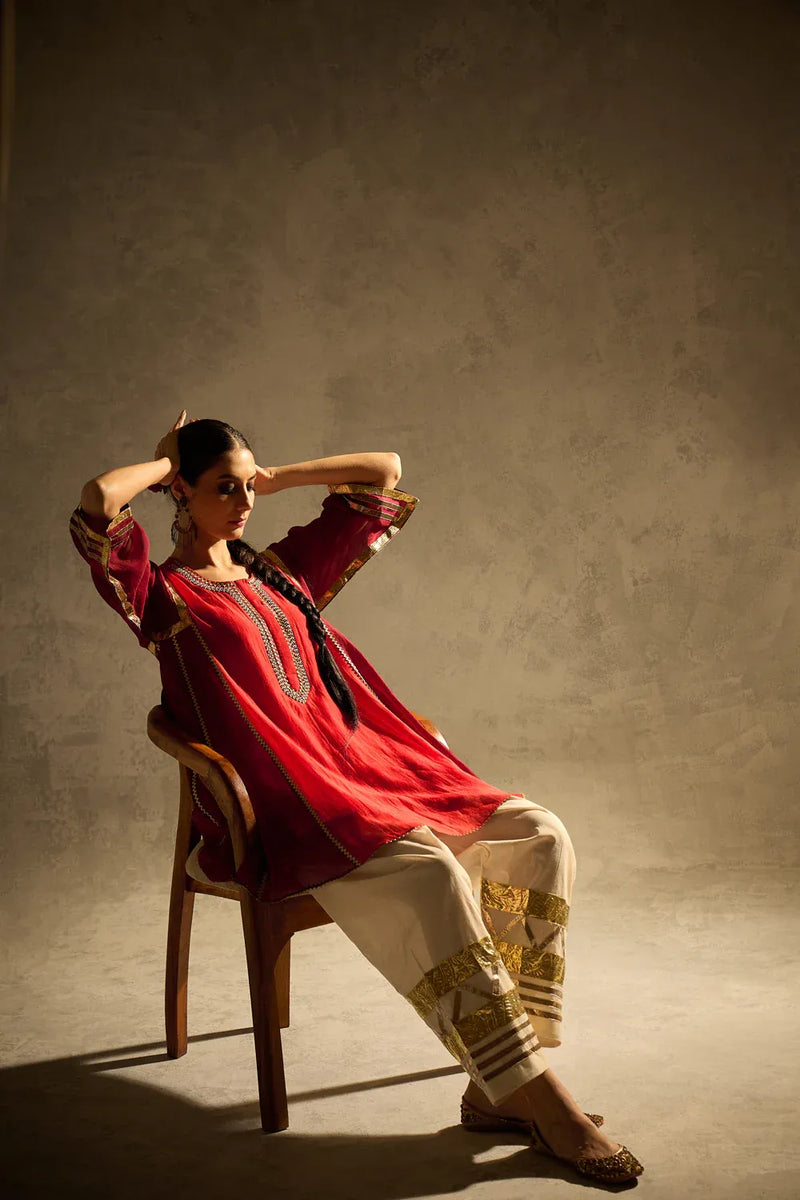 Gota Set 5 chanderi by AAVIDI in multi color for women in Singapore