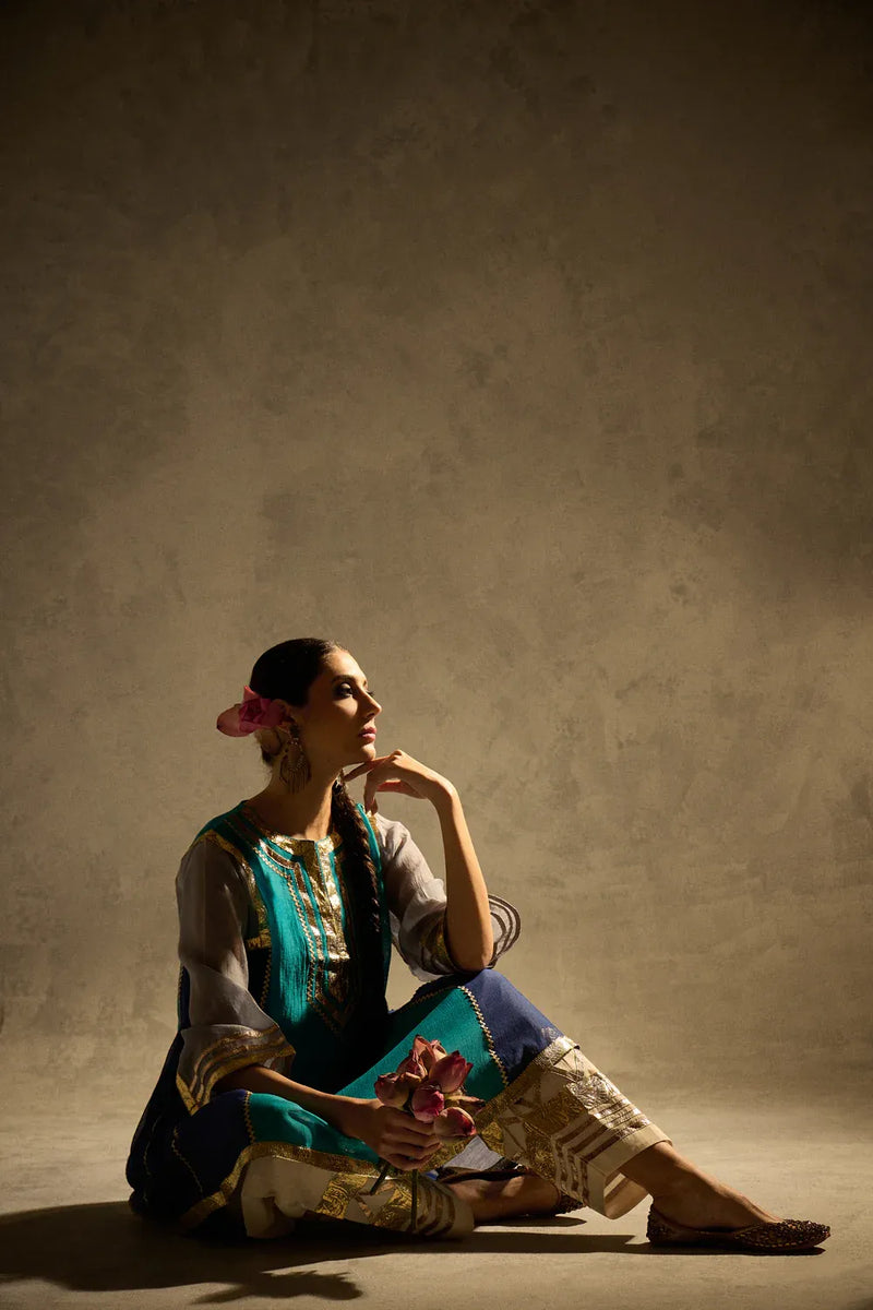 Gota Set 6 chanderi by AAVIDI in multi color for women in Singapore