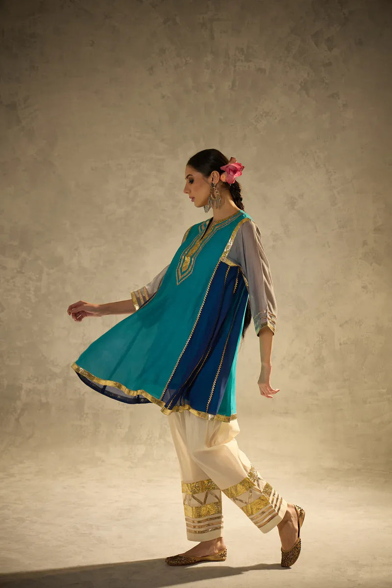 Gota Set 6 chanderi by AAVIDI in multi color for women in Singapore