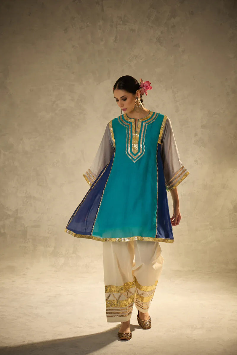 Gota Set 6 chanderi by AAVIDI in multi color for women in Singapore