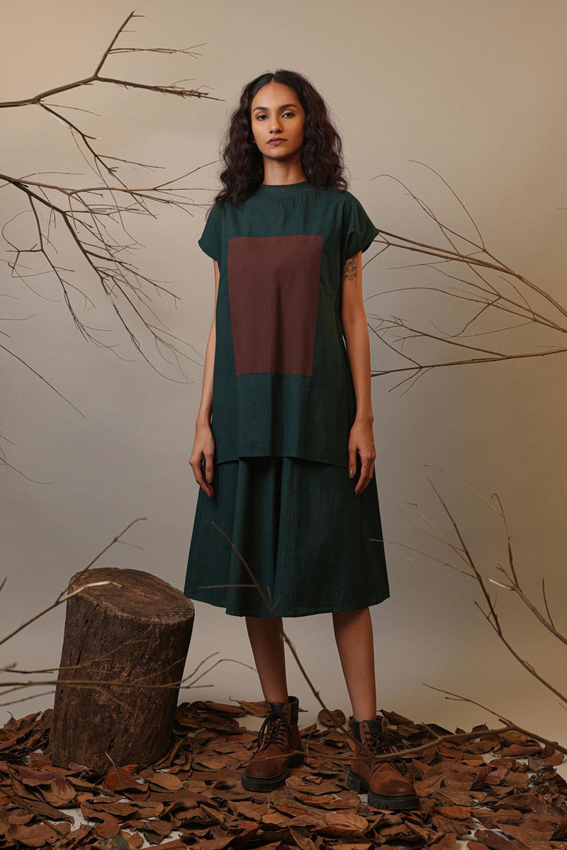 Green CB Stara Dress 100% cotton by Mati in green color for women in Singapore