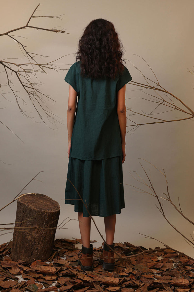 Green CB Stara Dress 100% cotton by Mati in green color for women in Singapore