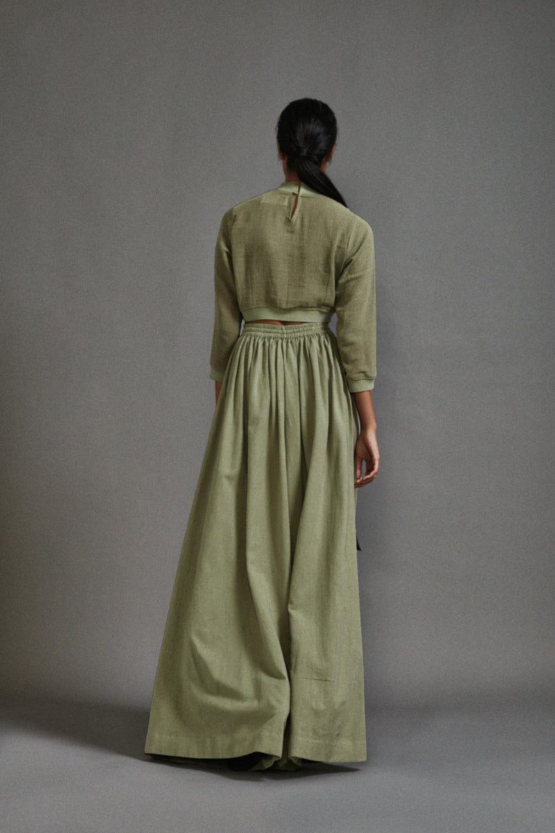 Green Cargo Skirt cotton by Mati in green color for women in Singapore