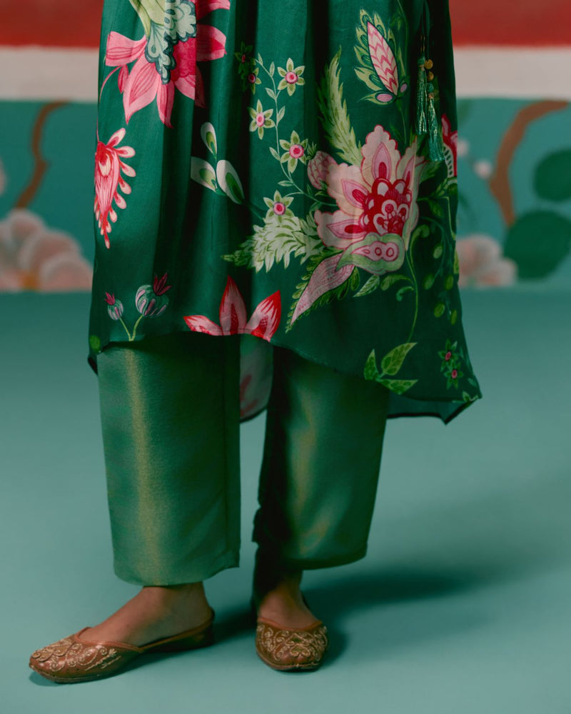 Green Chintz Kaftan Set georgette Buy Green Chintz Kaftan Set from C&W | Co-Ord Sets for Women by Label Mogra in green color for women in Singapore