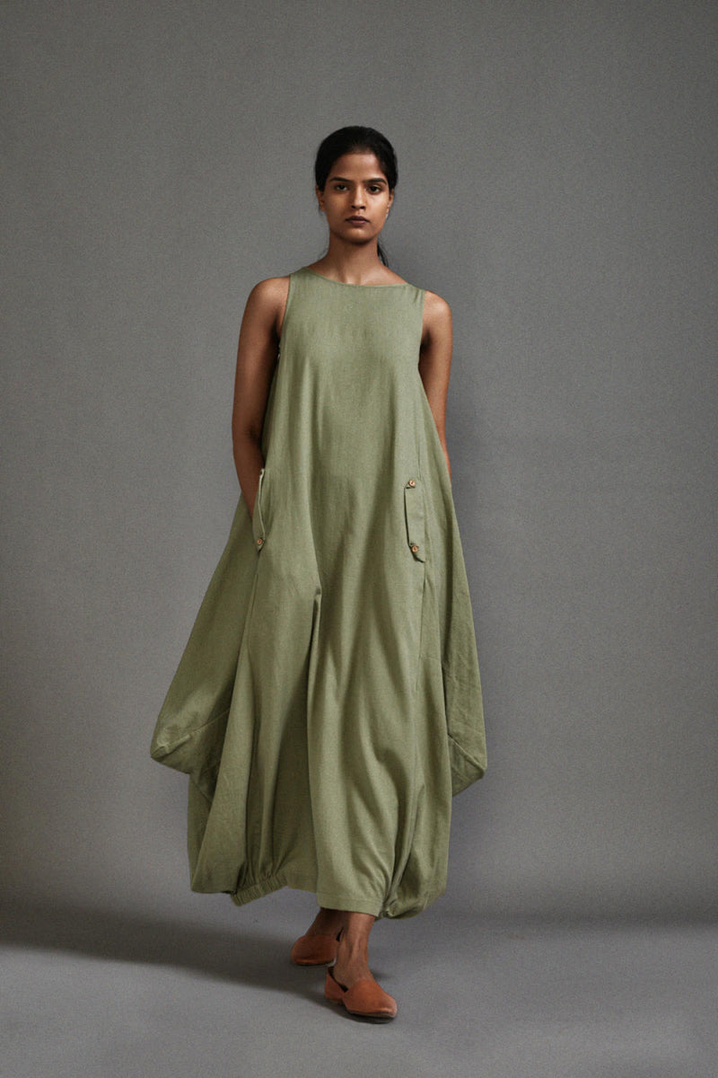 Green New Vari Aakar cotton by Mati in green color for women in Singapore