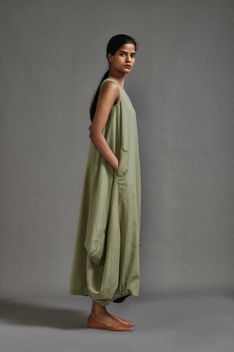 Green New Vari Aakar cotton by Mati in green color for women in Singapore