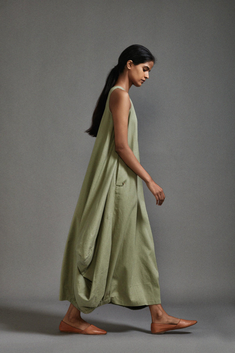 Green New Vari Aakar cotton by Mati in green color for women in Singapore
