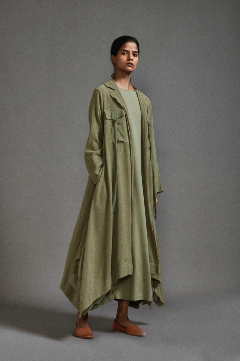 Green Safari Koza Jacket cotton by Mati in green color for women in Singapore