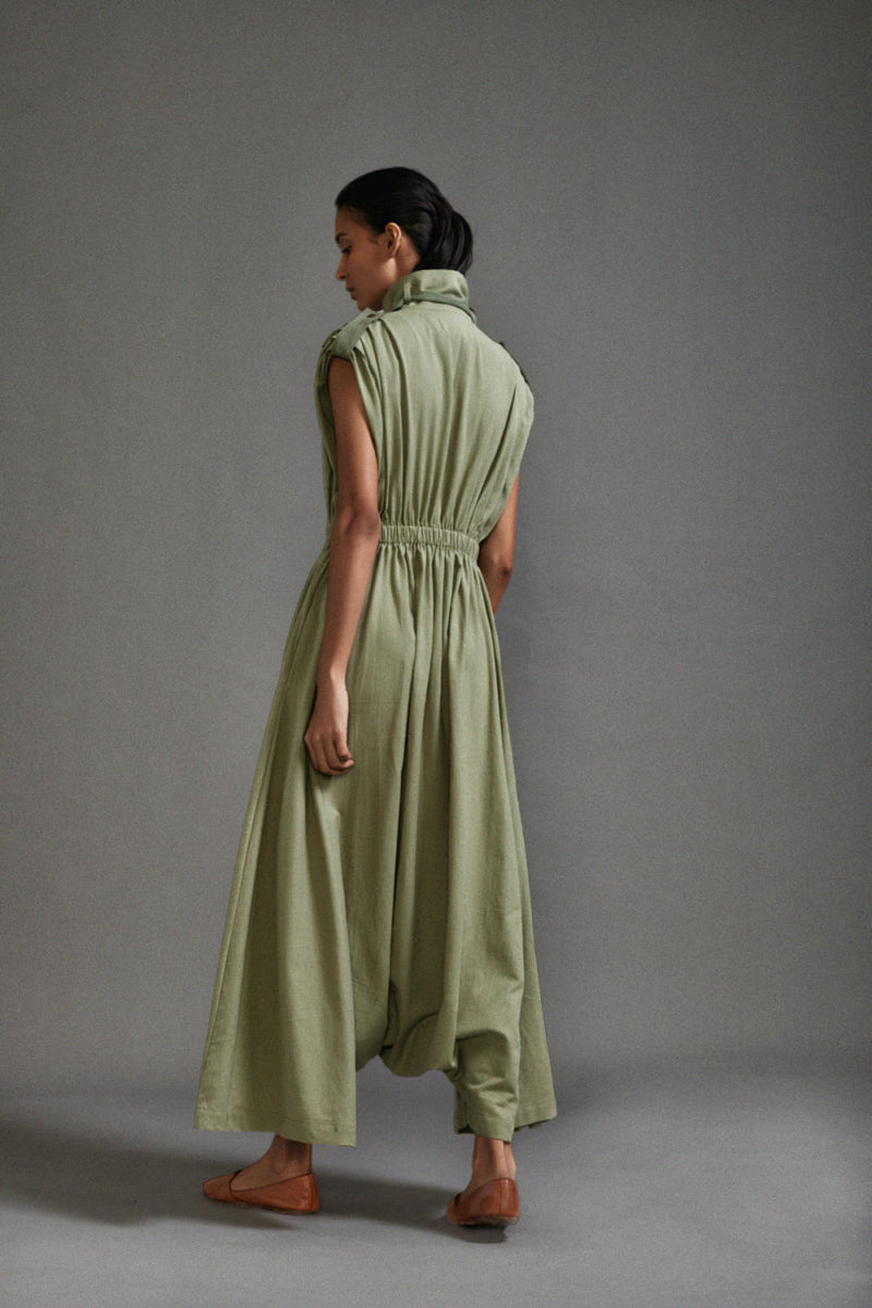 Green Safari Sphara Jumpsuit cotton by Mati in green color for women in Singapore