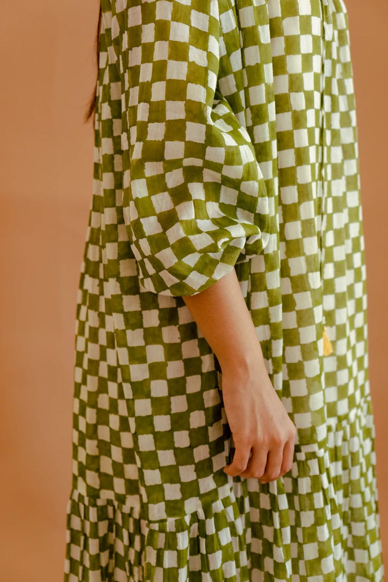 Green Summer Dress mul by Homegrown by Alterego in green color for women in Singapore