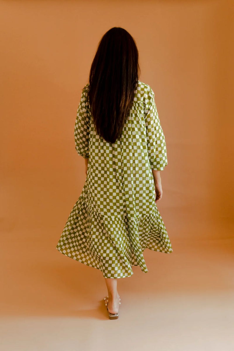 Green Summer Dress mul by Homegrown by Alterego in green color for women in Singapore