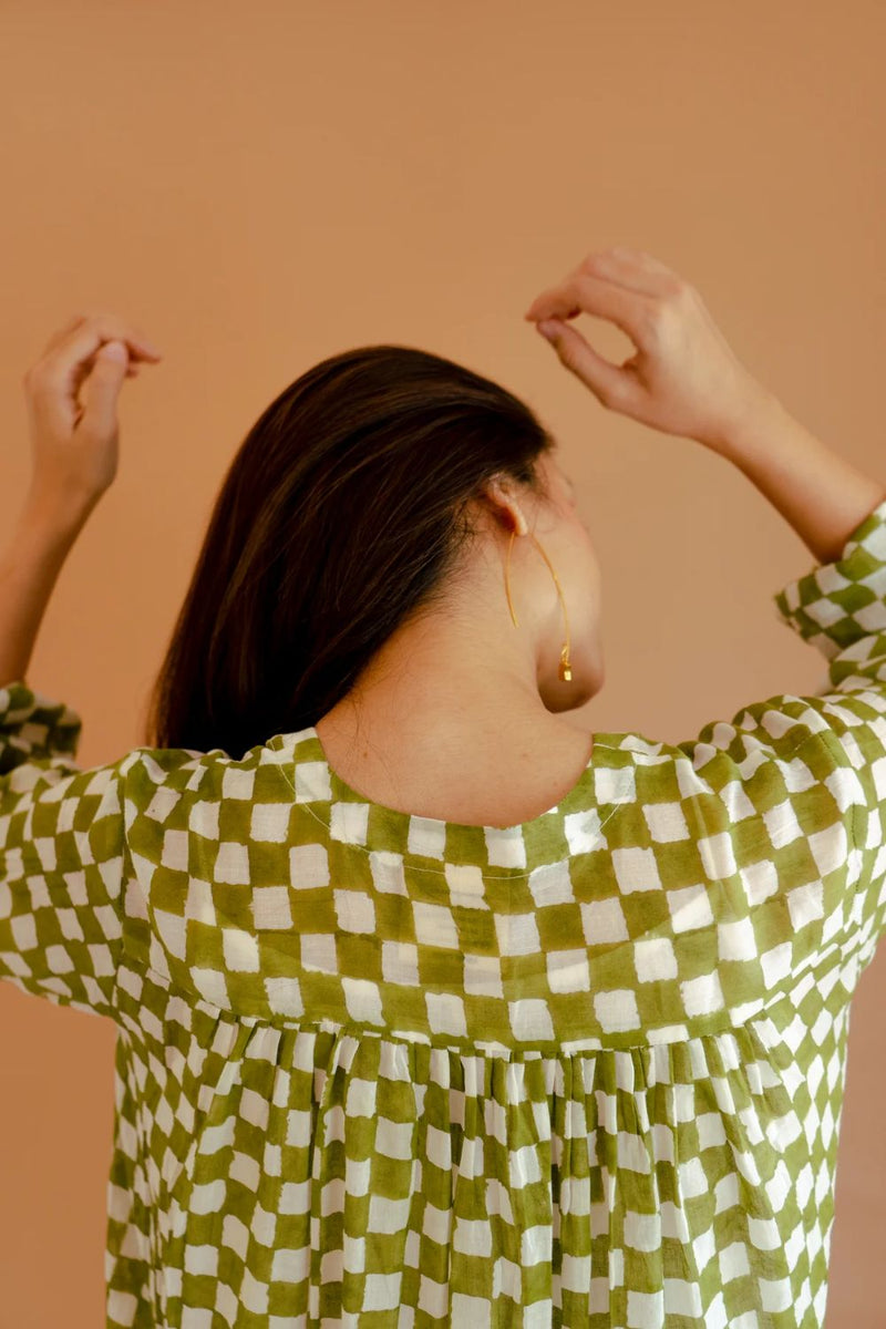 Green Summer Dress mul by Homegrown by Alterego in green color for women in Singapore