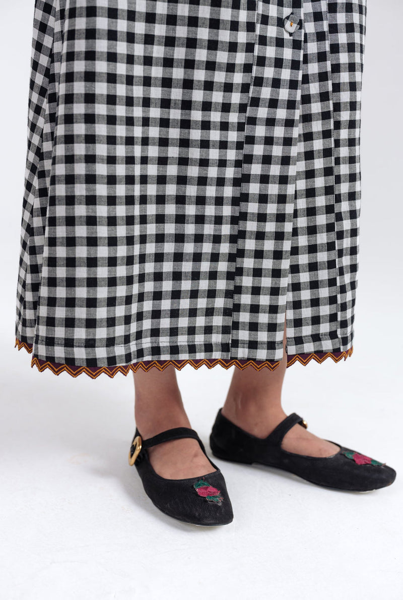 Groove Handloom Midi Dress handwoven cotton dress by JodiLife in black, white for women in Singapore
