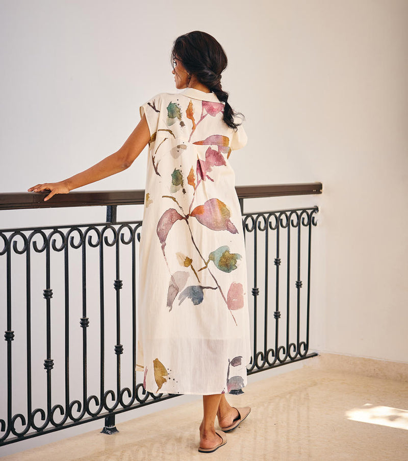 Growing Vein Dress cotton by Khara Kapas in white for women in Singapore