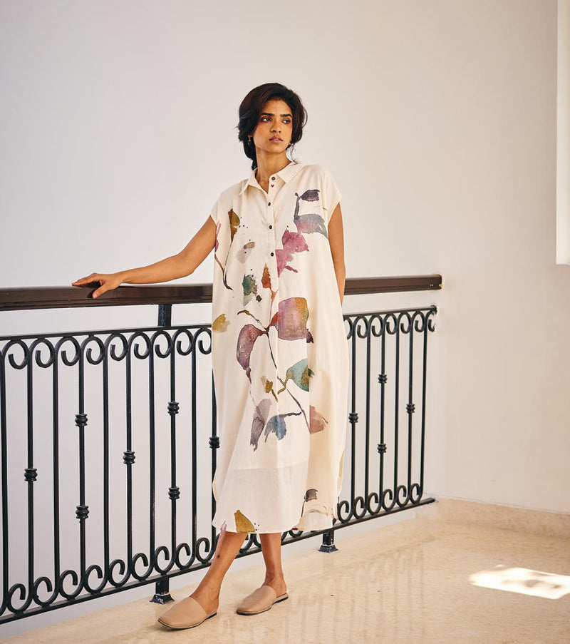 Growing Vein Dress cotton by Khara Kapas in white for women in Singapore