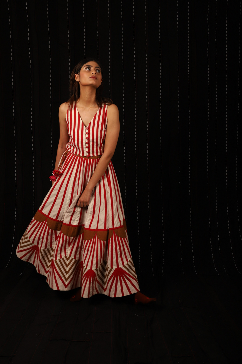 Gulab Skirt cotton by Ka-Sha in multi color for women in Singapore
