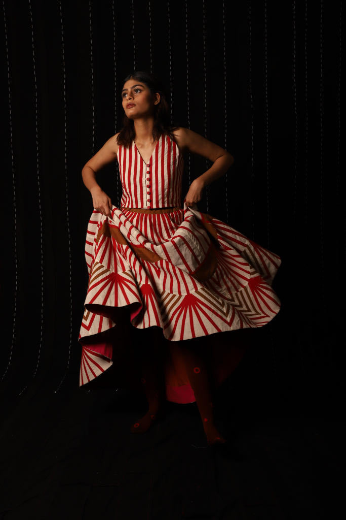 Gulab Skirt cotton by Ka-Sha in multi color for women in Singapore