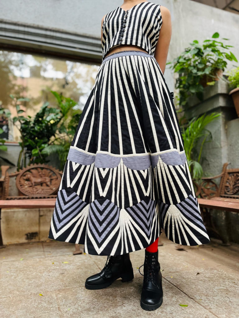Gulab Skirt + Laal Top cotton by Ka-Sha in multi color for women in Singapore