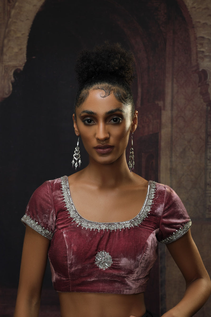 Gulabi shaneel jhalar bel blouse Buy Gulabi shaneel jhalar bel blouse from C&W | for Women by Mallika Mathur for women in Singapore