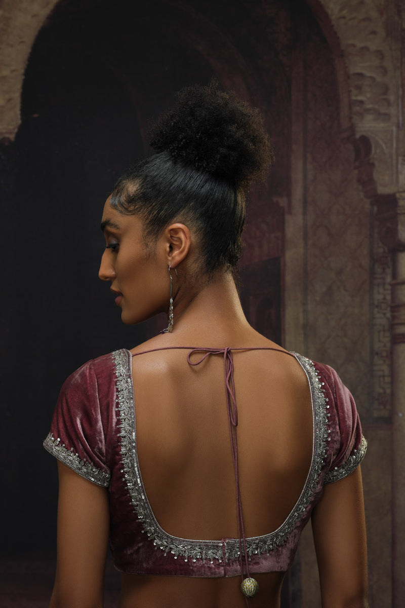 Gulabi shaneel jhalar bel blouse Buy Gulabi shaneel jhalar bel blouse from C&W | for Women by Mallika Mathur for women in Singapore