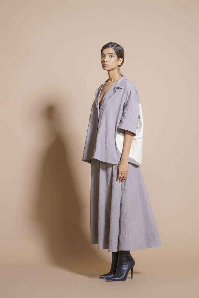 Gunpowder Skirt cotton matty skirts by Stoique in steel grey for women in Singapore