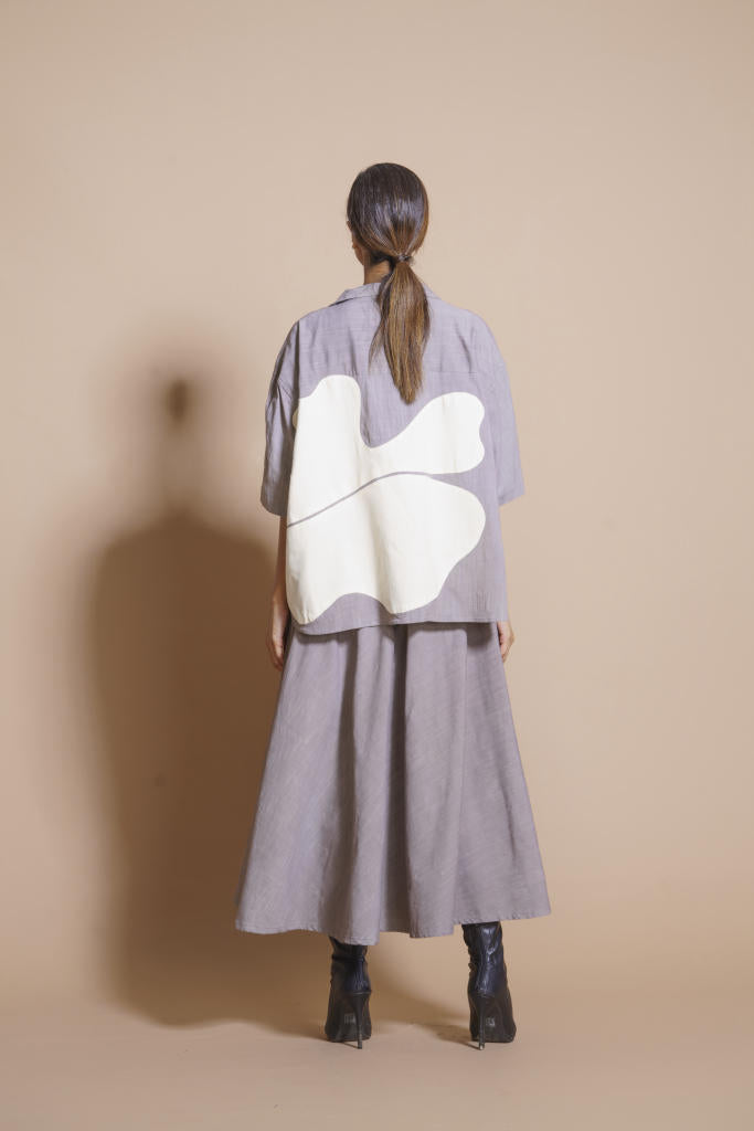 Gunpowder Skirt cotton matty skirts by Stoique in steel grey for women in Singapore