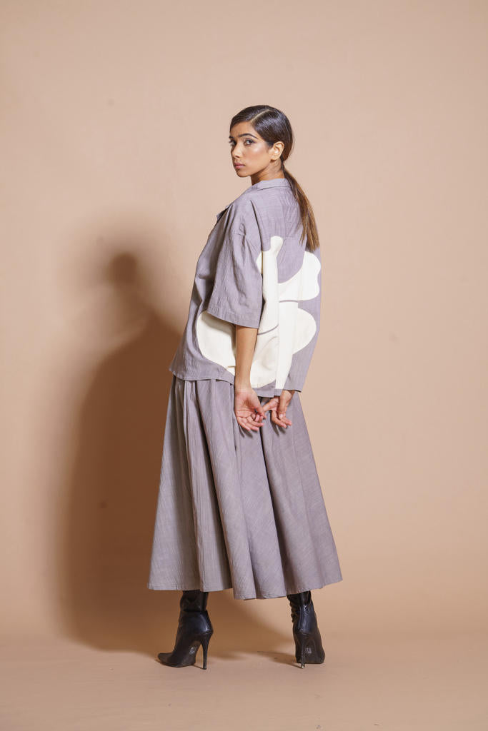 Gunpowder shirt cotton matty tops and shirts by Stoique in steel grey, natural for women in Singapore