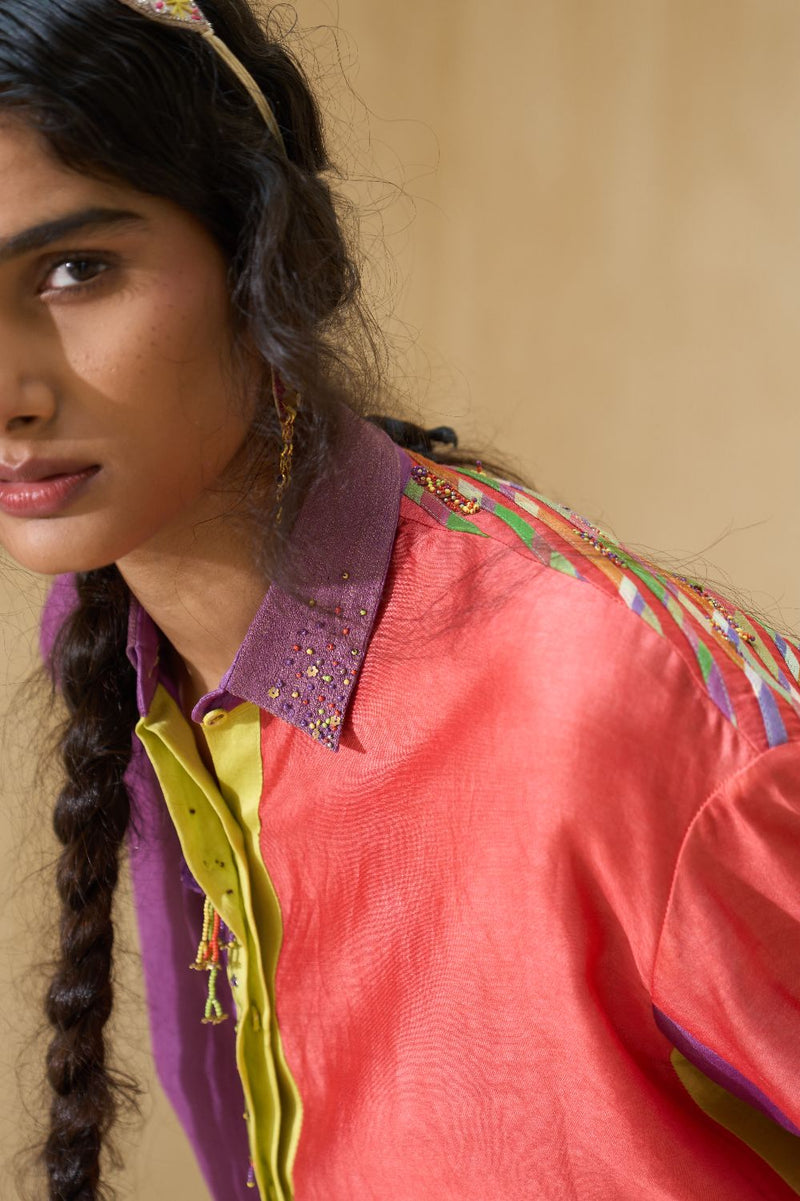 Hazel Shirt cotton by SWATTI KAPOOR in multi color for women in Singapore