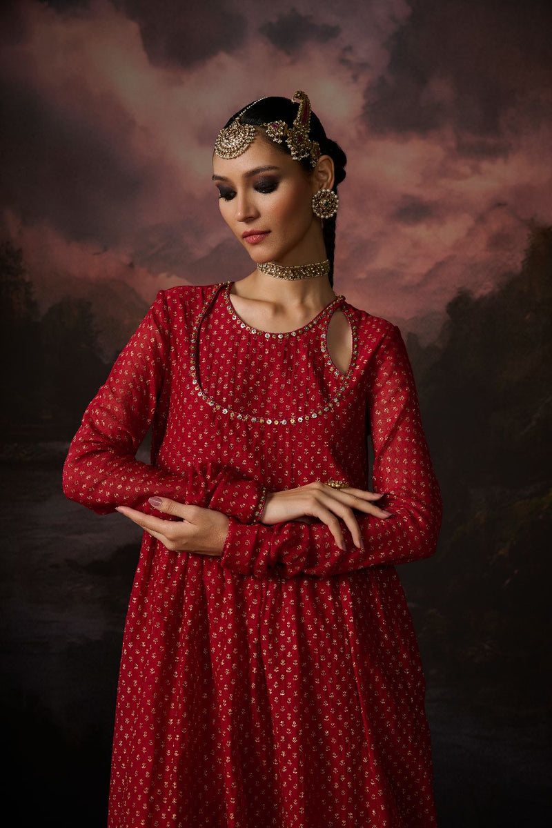 HIND KURTA chanderi by SWATTI KAPOOR in red color for women in Singapore