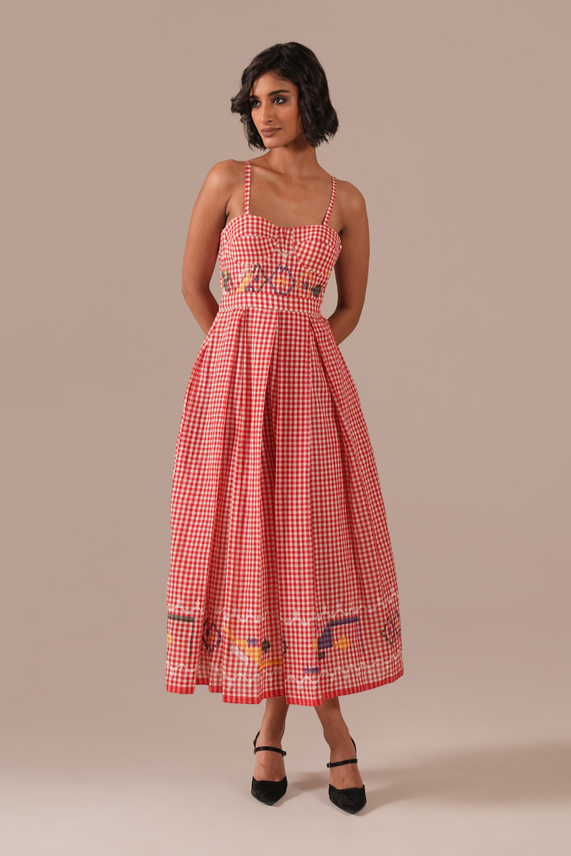 HONEY DAWN DRESS 100% cotton Buy HONEY DAWN DRESS from C&W | Dresses for Women by Indigo Dreams in red color for women in Singapore