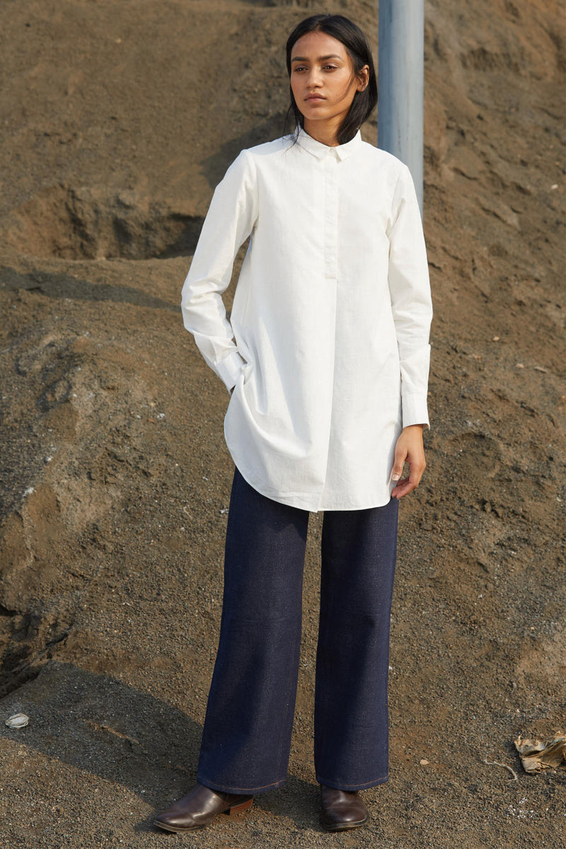 Harrison Shirt cotton by The Summer House in white color for women in Singapore