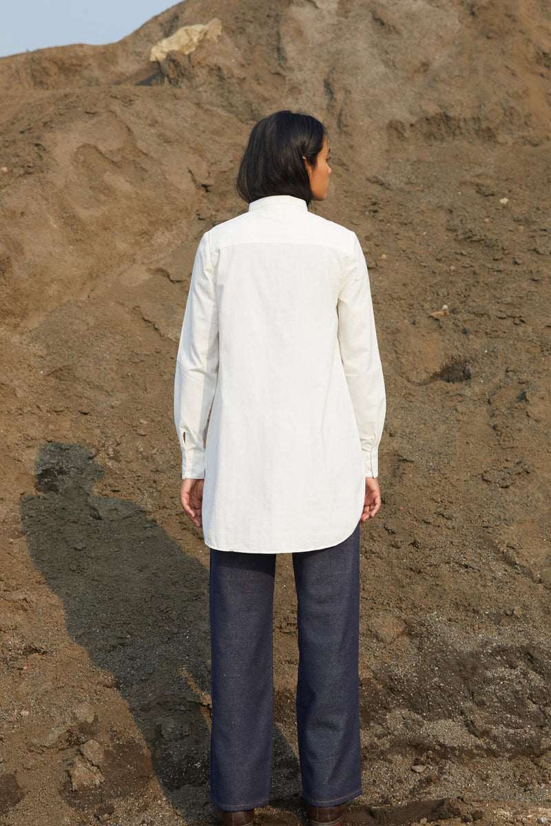 Harrison Shirt cotton by The Summer House in white color for women in Singapore