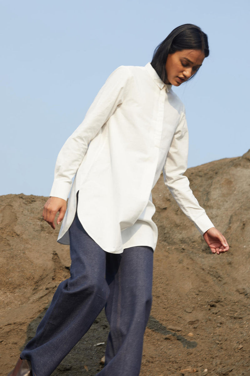 Harrison Shirt cotton by The Summer House in white color for women in Singapore