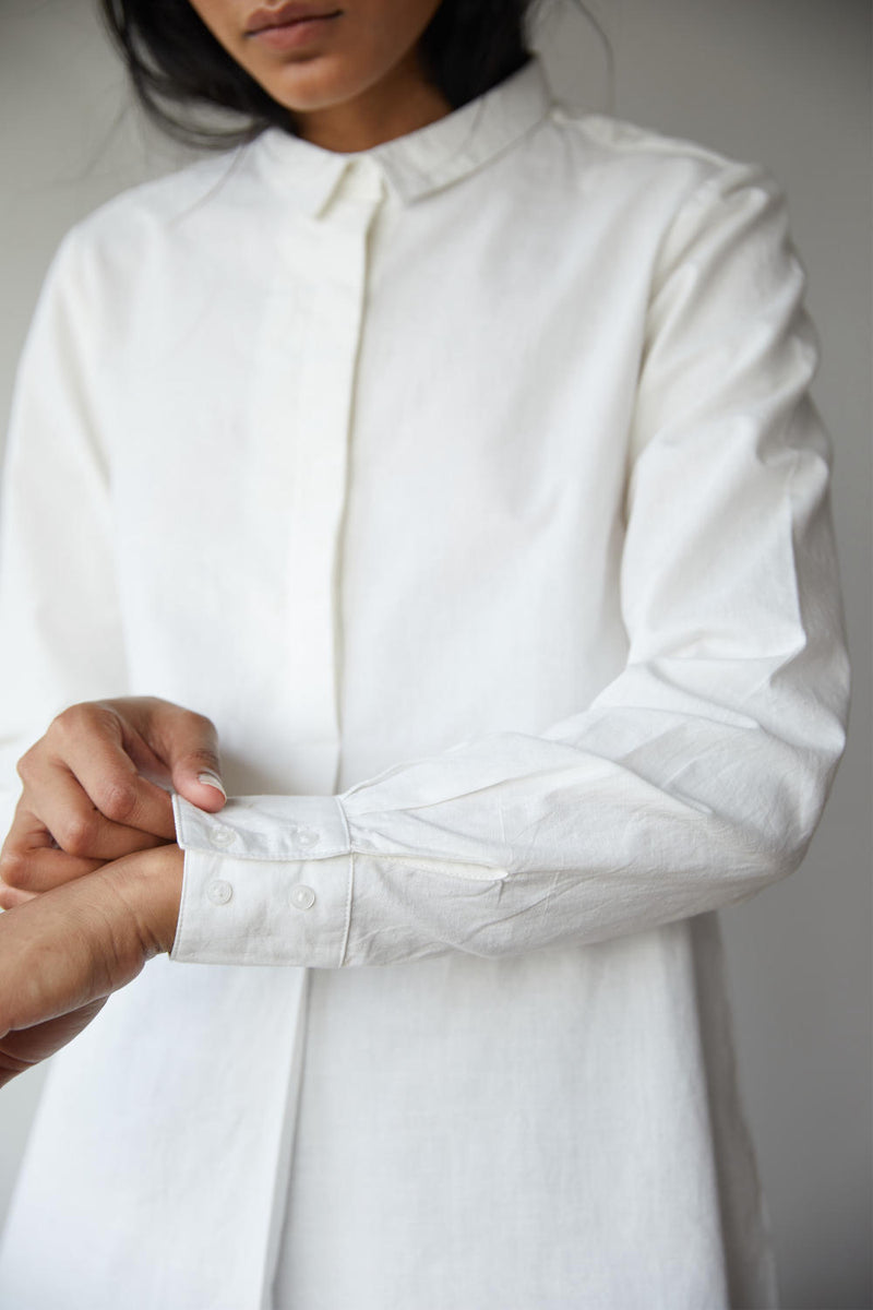 Harrison Shirt cotton by The Summer House in white color for women in Singapore
