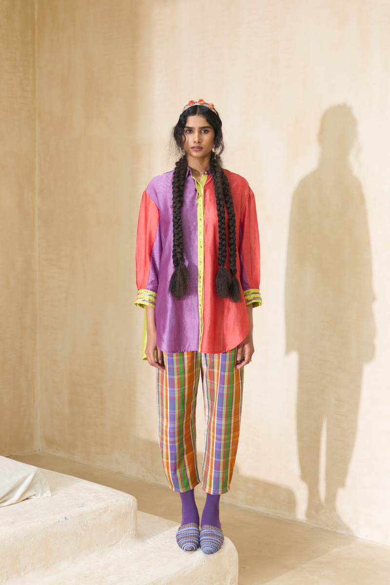 Hazel Shirt cotton by SWATTI KAPOOR in multi color for women in Singapore