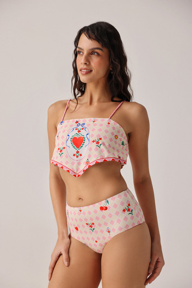 Hazel Bikini Set-Tarot poly spandex resort wear by NOIB in pink for women in Singapore
