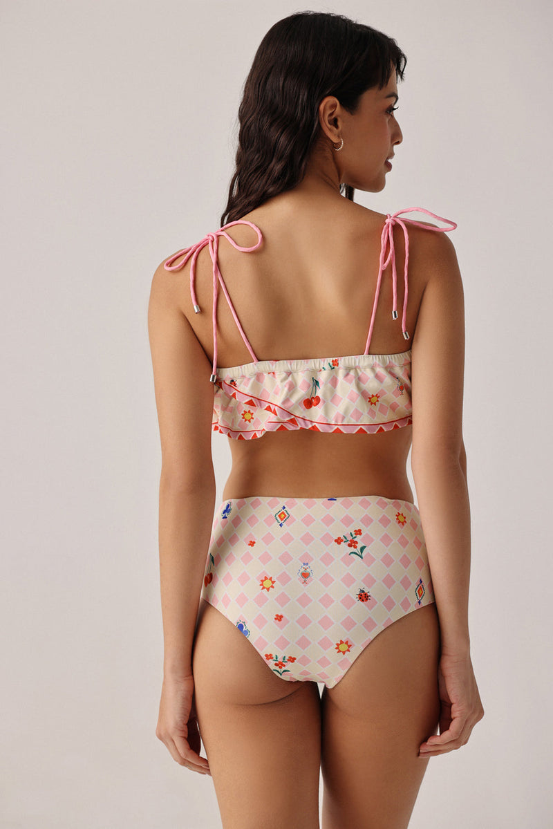 Hazel Bikini Set-Tarot poly spandex resort wear by NOIB in pink for women in Singapore