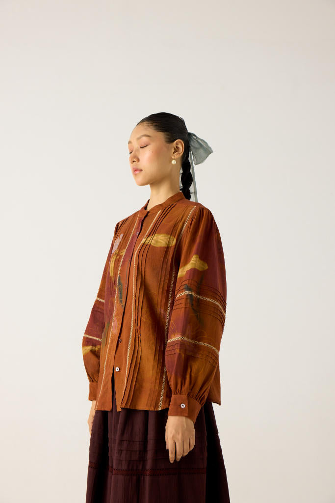HAZEL TOP-FOLIAGE cotton by CORD in multi for women in Singapore