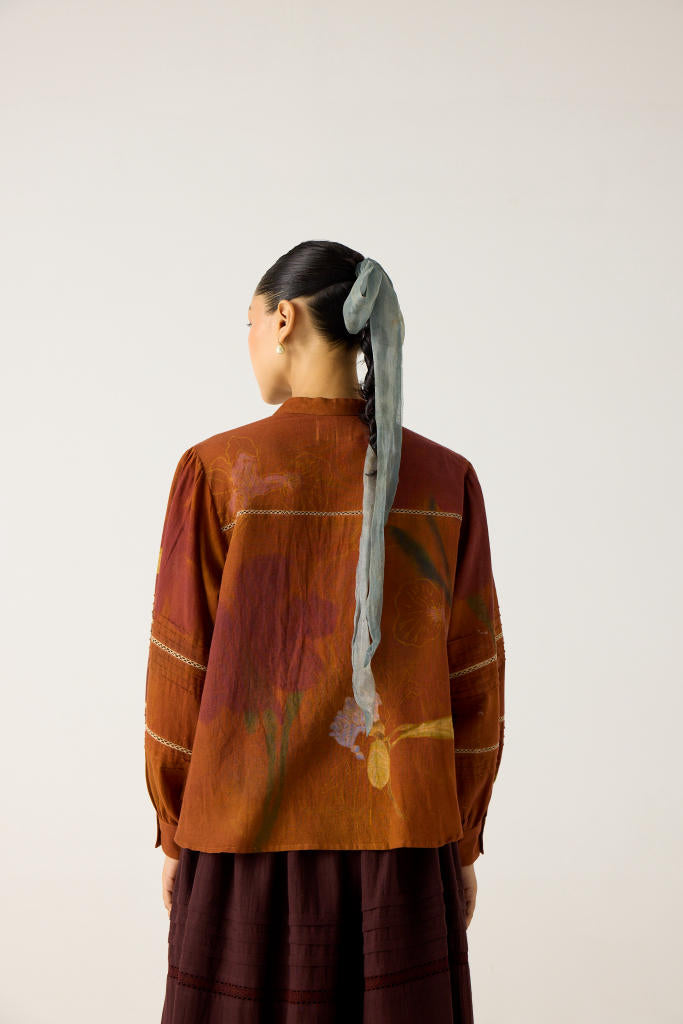 HAZEL TOP-FOLIAGE cotton by CORD in multi for women in Singapore