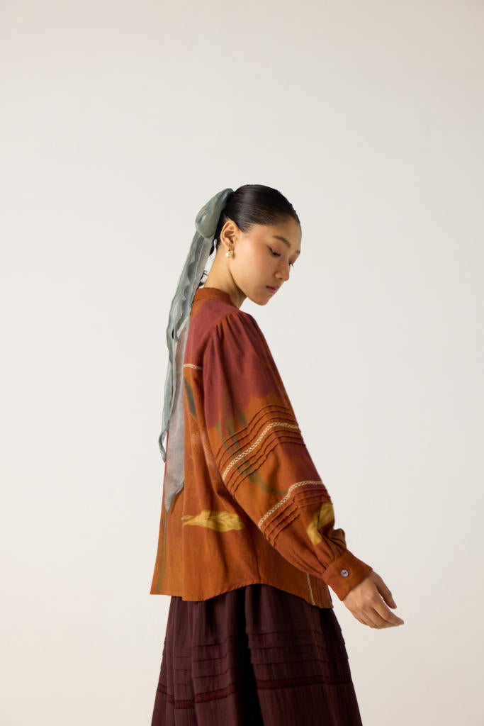 HAZEL TOP-FOLIAGE cotton by CORD in multi for women in Singapore
