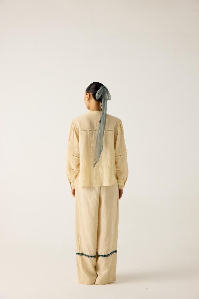 HAZEL TOP-IVORY EMBROIDERY cotton by CORD in multi for women in Singapore