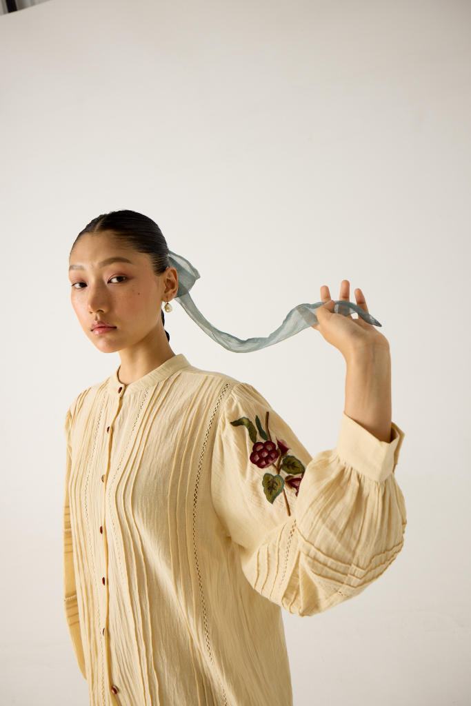 HAZEL TOP-IVORY EMBROIDERY cotton by CORD in multi for women in Singapore